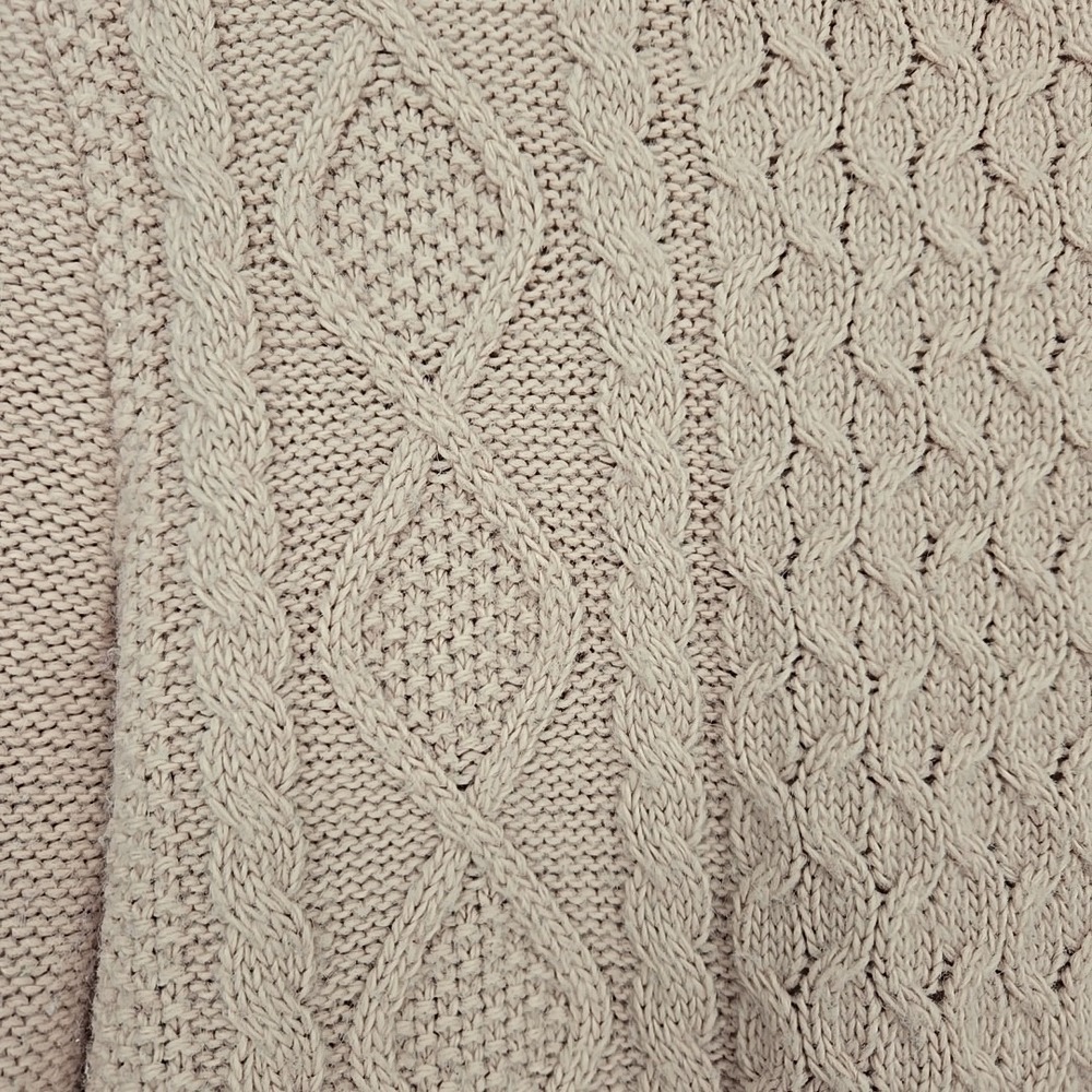 Cable Knit Baby Pink Turtleneck Pullover Womens M Sweater Preppy Academia Cute - Picture 7 of 8